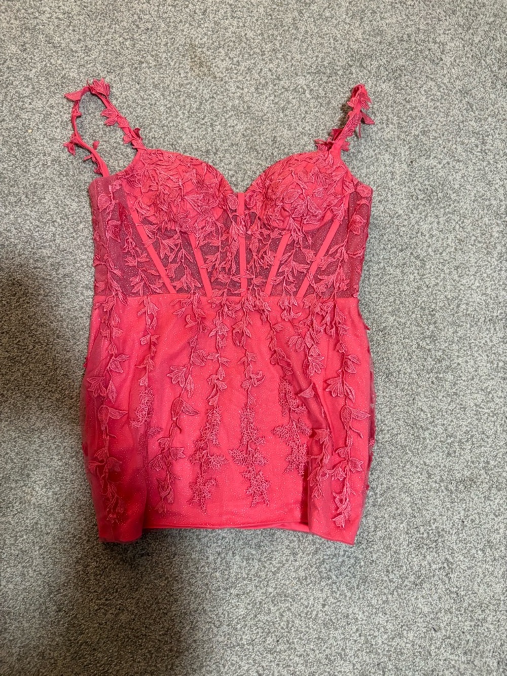 Fashion Brand Company Hot Pink Lace Bustier Mini Dress